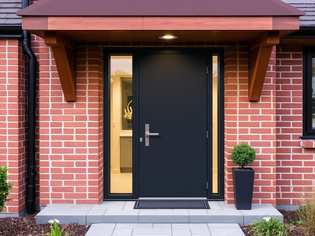 Bloc-porte blindé d'entrée de maison en acier laqué avec seuil étanche